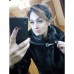 Шуба из искусственного меха под норку с капюшоном и воротником стойка