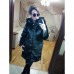 Шуба из искусственного меха под норку с капюшоном и воротником стойка