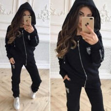 Теплый женский спортивный костюм трехнитка мех 