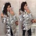 Женская куртка с капюшоном цвет серебро Хит 2018 Батал Женская куртка с капюшоном цвет серебро Хит 2018 Батал