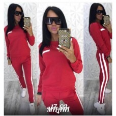 Спортивный костюм кофта и штаны с белыми лампасами Спортивный костюм кофта и штаны с белыми лампасами