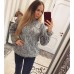 Женский теплый вязанный свитер свободного кроя