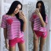 Костюм летний футболка в полоску и шорты  