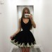Коктейльное платье Шедевр с кружевом золотое шитье