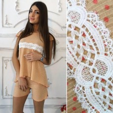 Костюм летний футболка и шорты с кружевом 2