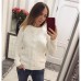 Свитер теплый коса вырез на спине