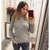 Свитер теплый коса вырез на спине
