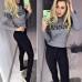Теплые черные женские джинсы 