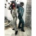 Зимний женский костюм на холлофайбере с пышным мехом на капюшоне Батал 48+