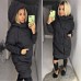 Женское теплое пальто с капюшоном утеплитель холлофайбер