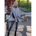 Кашемировое пальто пончо с меховой опушкой натуральный енот 