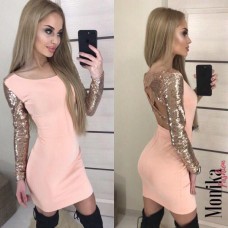 Нарядное вечернее платье спина и рукава пайетка Нарядное вечернее платье спина и рукава пайетка
