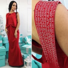 Платье со стразами открытая спина