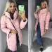 Теплое женское пальто с капюшоном наполнитель холлофайбер