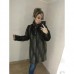 Шуба с капюшоном из искусственного меха енот