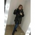Шуба с капюшоном из искусственного меха енот
