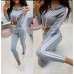 Женский модный спортивный костюм штаны и кофта топ 