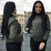 Женская куртка бомбер на молнии рукава на манжете 