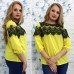 Женская блузка с кружевом Батальные размеры 