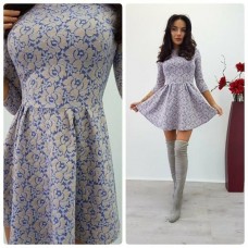 Платье цветы жаккард 