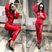 Стильный вечерний кожаный костюм лосины и блузка корсет 