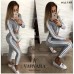 Женский спортивный костюм штаны и кофта топ с лампасами