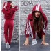 Спортивный костюм кофта с капюшоном и штаны высокая посадка с белыми лампасами