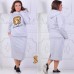 Теплый костюм кофта капюшон хомут и юбка ниже колена Батал Теплый костюм кофта капюшон хомут и юбка ниже колена Батал