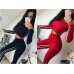 Спортивный костюм кофта топ длинный рукав и штаны высокая посадка с белыми лампасами