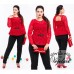 Женский костюм брюки и ажурная блузка с брошью Батал 