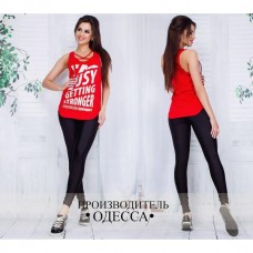 Женский костюм для фитнеса лосины и майка хлопок
