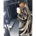 Женская шуба длина миди мех под кролика Женская шуба длина миди мех под кролика