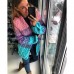 Женский теплый кардиган вязка коса трехцветный