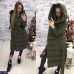 Женское теплое пальто с капюшоном 