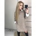 Женское платье ангора с белым воротником и манжетами Батал 