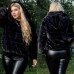 Короткая женская шуба с капюшоном Большие размеры 50+