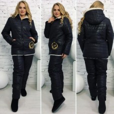 Женский лыжный костюм на овчине Батал Женский лыжный костюм на овчине Батал