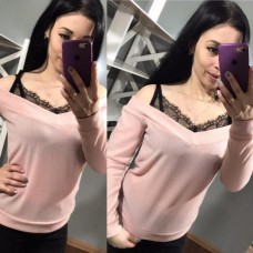 Женская кофта ангора с французским кружевом Женская кофта ангора с французским кружевом