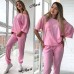 Летний легкий свободный спортивный прогулочный костюм 