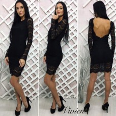 Коктейльное женское платье из гипюра 