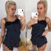 Женская пижама велюр майка и шорты с кружевом 