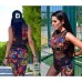 Женский костюм для фитнеса топ и лосины вставки сетка