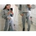 Спортивный костюм с укороченной кофтой с капюшоном