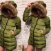 Пальто с ушками c меховой опушкой енот