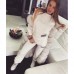 Вязанный женский костюм свитер и штаны шерсть Вязанный женский костюм свитер и штаны шерсть