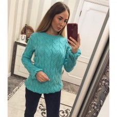 Женский теплый стильный свитер вязка коса (разные цвета) Женский теплый стильный свитер вязка коса (разные цвета)