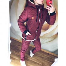 Зимний женский теплый дутый костюм на овчине Зимний женский теплый дутый костюм на овчине