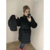 Утепленная женская шуба по колено с капюшоном мех под стриженую норку Утепленная женская шуба по колено с капюшоном мех под стриженую норку