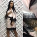 Женский атласный халатик с кружевом 