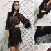Женский атласный халатик с кружевом 